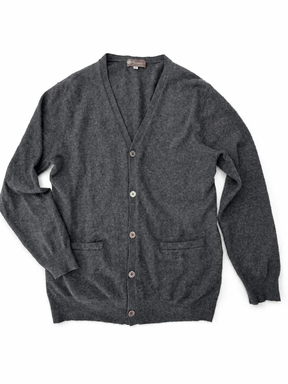 Cashmere Boutique 100% Cashmere Cardigan Sweater Men’s M Gray Button Front